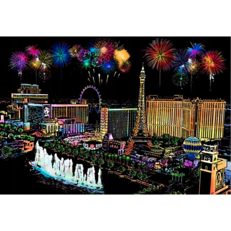 Škrabací obrázek v tubě 75x52 cm - Las Vegas