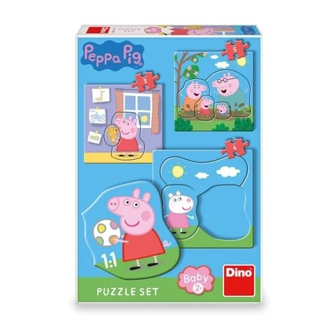 Dino Peppa Pig: Rodina baby puzzle 3, 4, 5 dílků