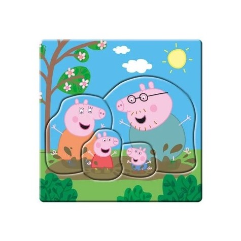 Dino Peppa Pig: Rodina baby puzzle 3, 4, 5 dílků