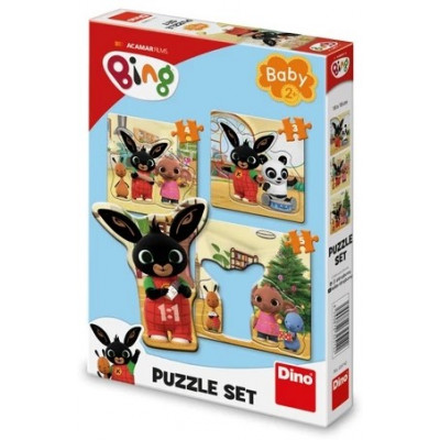 Dino Bing a kamarádi baby puzzle 3, 4, 5 dílků