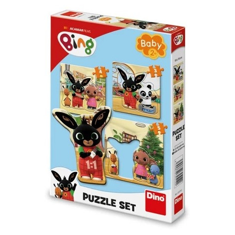 Dino Bing a kamarádi baby puzzle 3, 4, 5 dílků