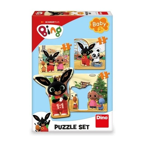Dino Bing a kamarádi baby puzzle 3, 4, 5 dílků