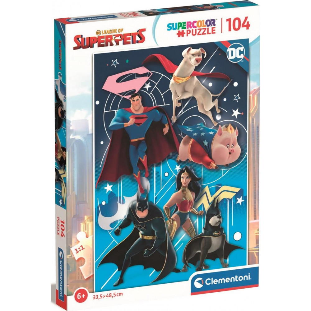 CLEMENTONI Puzzle DC Supermazlíčci 104 dílků