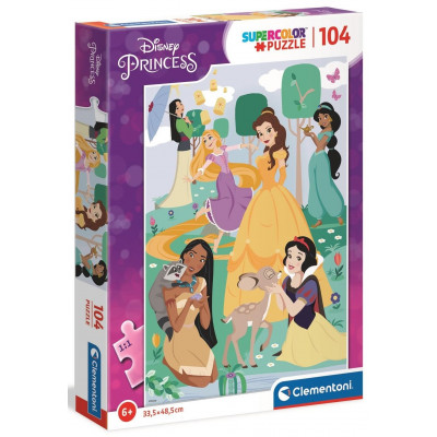 CLEMENTONI Puzzle Supercolor Disney princezny 104 dílků