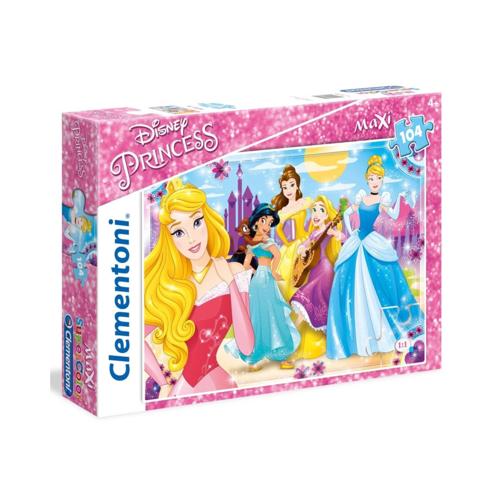 CLEMENTONI Puzzle Disney princezny MAXI 104 dílků