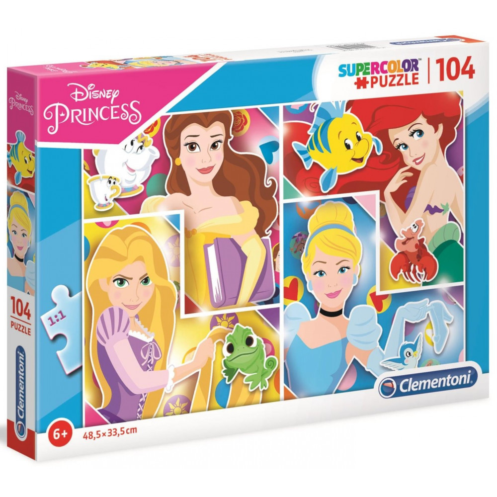 CLEMENTONI Puzzle Disney princezny: S kamarády 104 dílků