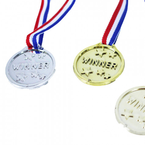 Rappa Medaile plastové 3 ks - zlatá, stříbrná a bronzová