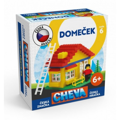 Stavebnice Cheva 6 Domeček plast 86ks v krabici 22,5x15x5cm