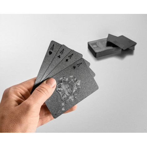 Luxusní černé hrací karty - 54 ks