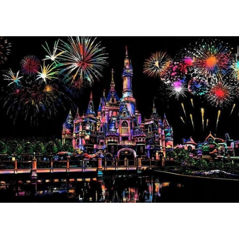 Škrabací obrázek v tubě 75x52 cm - Disneyland ~ 2