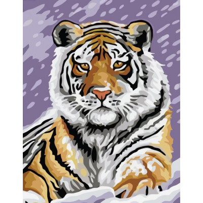 Malování podle čísel na plátno 30x40cm - Tygr ve sněhu