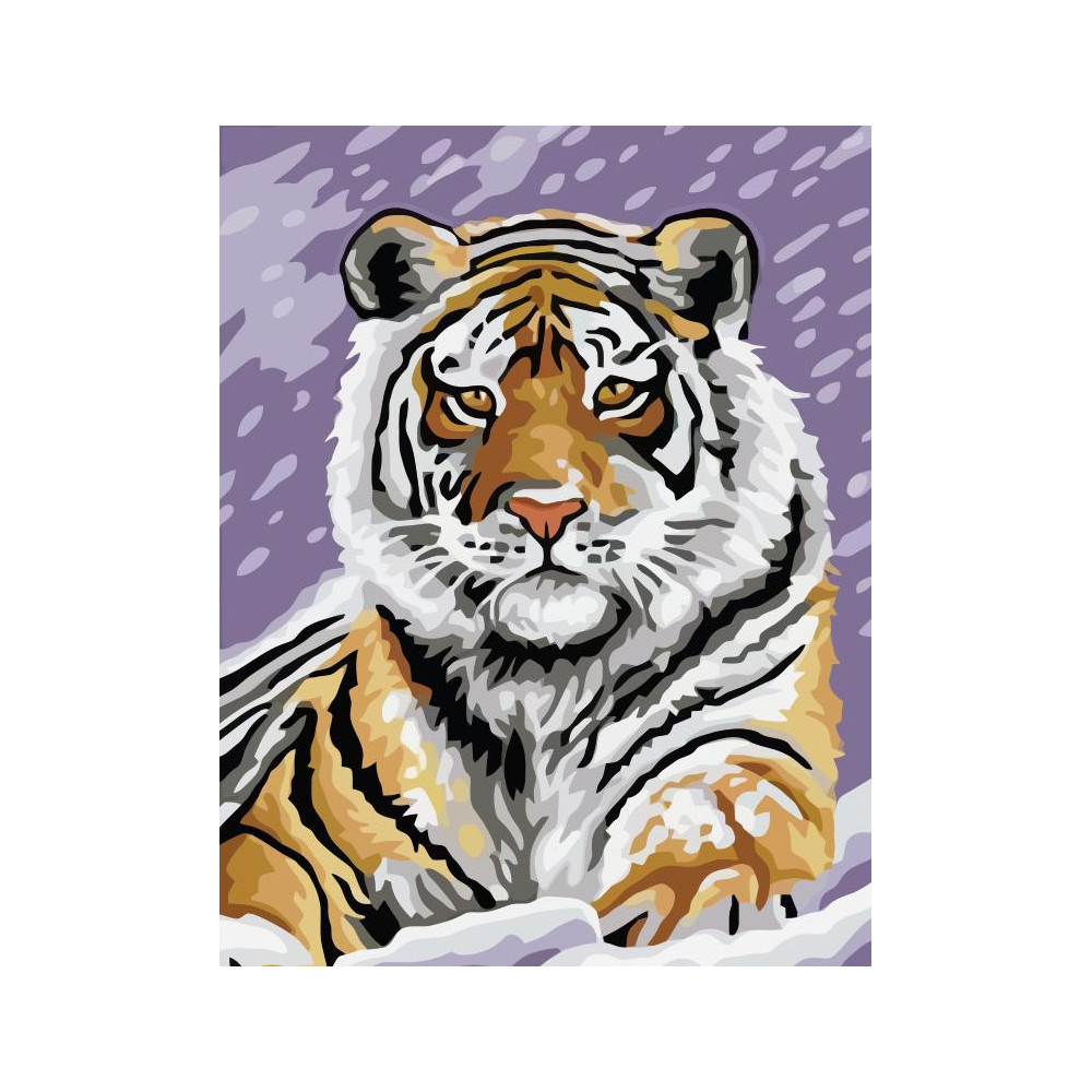 Malování podle čísel na plátno 30x40cm - Tygr ve sněhu