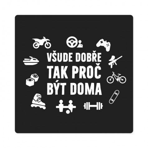 Albi Pánské tričko - Všude dobře, proč být doma - XL