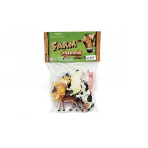 Zvířátka domací farma 6ks plast 9cm v sáčku ~ 2