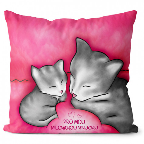 Polštář oboustranný 40 x 40 cm - Pro mou milovanou vnučku ~ 3