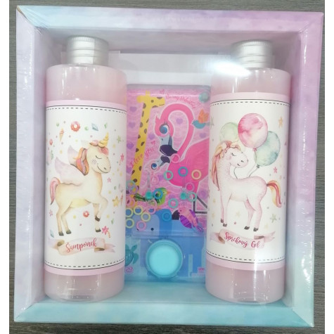 Dárkový balíček Jednorožec - gel, šampon a hra