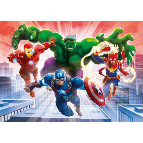 CLEMENTONI Svítící puzzle Marvel: Avengers 104 dílků ~ 2