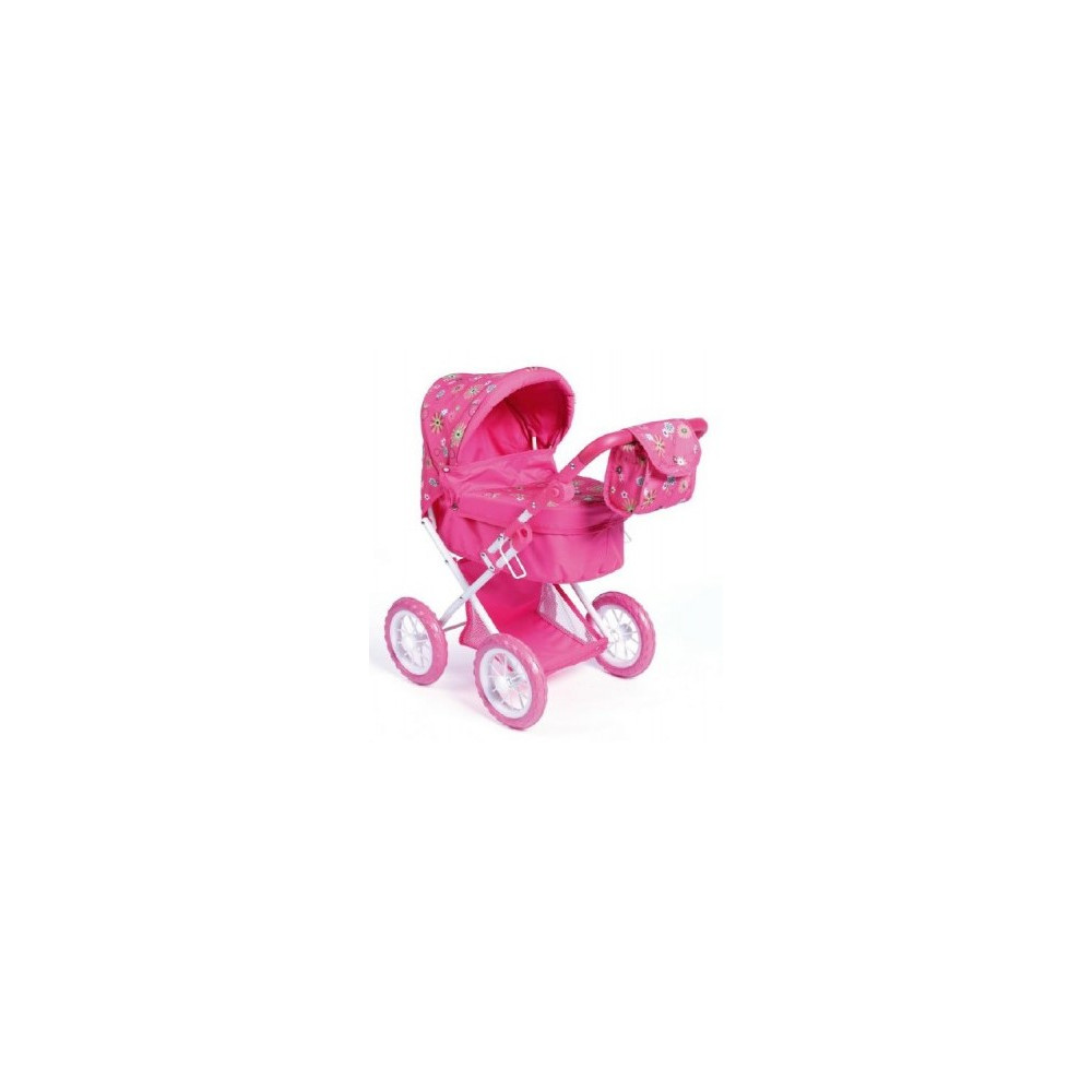 Kočárek pro panenky růžový 56x36,5x64cm