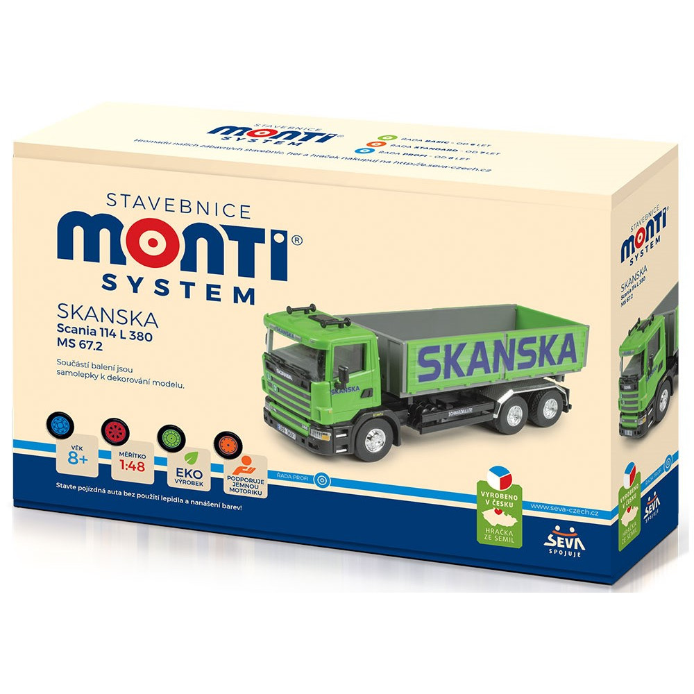 Stavebnice Monti System 67,2 Skanska Scania 114 L 1:48