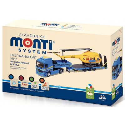 Stavebnice Monti System 58.3 Helitransport MI-2 Mercedes Actros L 1:48