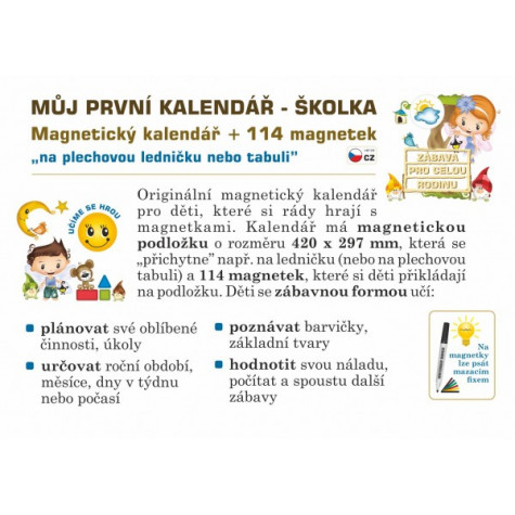 Magnetický kalendář - Školka 114ks magnetek ~ 8