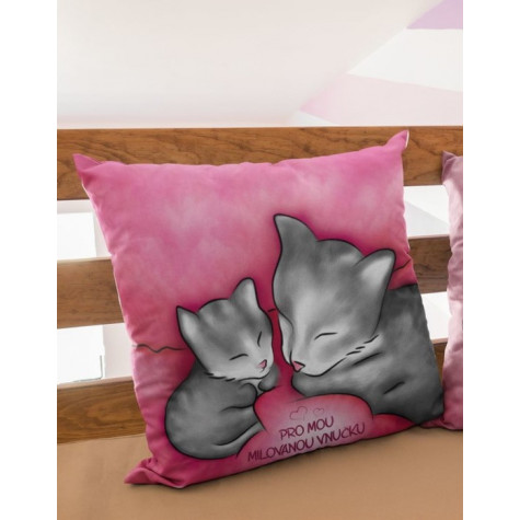 Polštář oboustranný 40 x 40 cm - Pro mou milovanou vnučku ~ 4