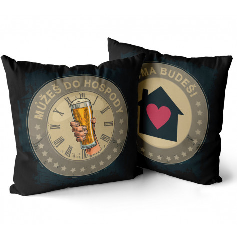 Polštář oboustranný 40 x 40 cm - Doma budeš ~ 2