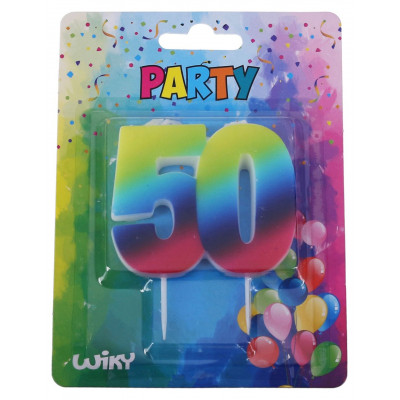 Wiky Párty svíčka duhová - číslo 50