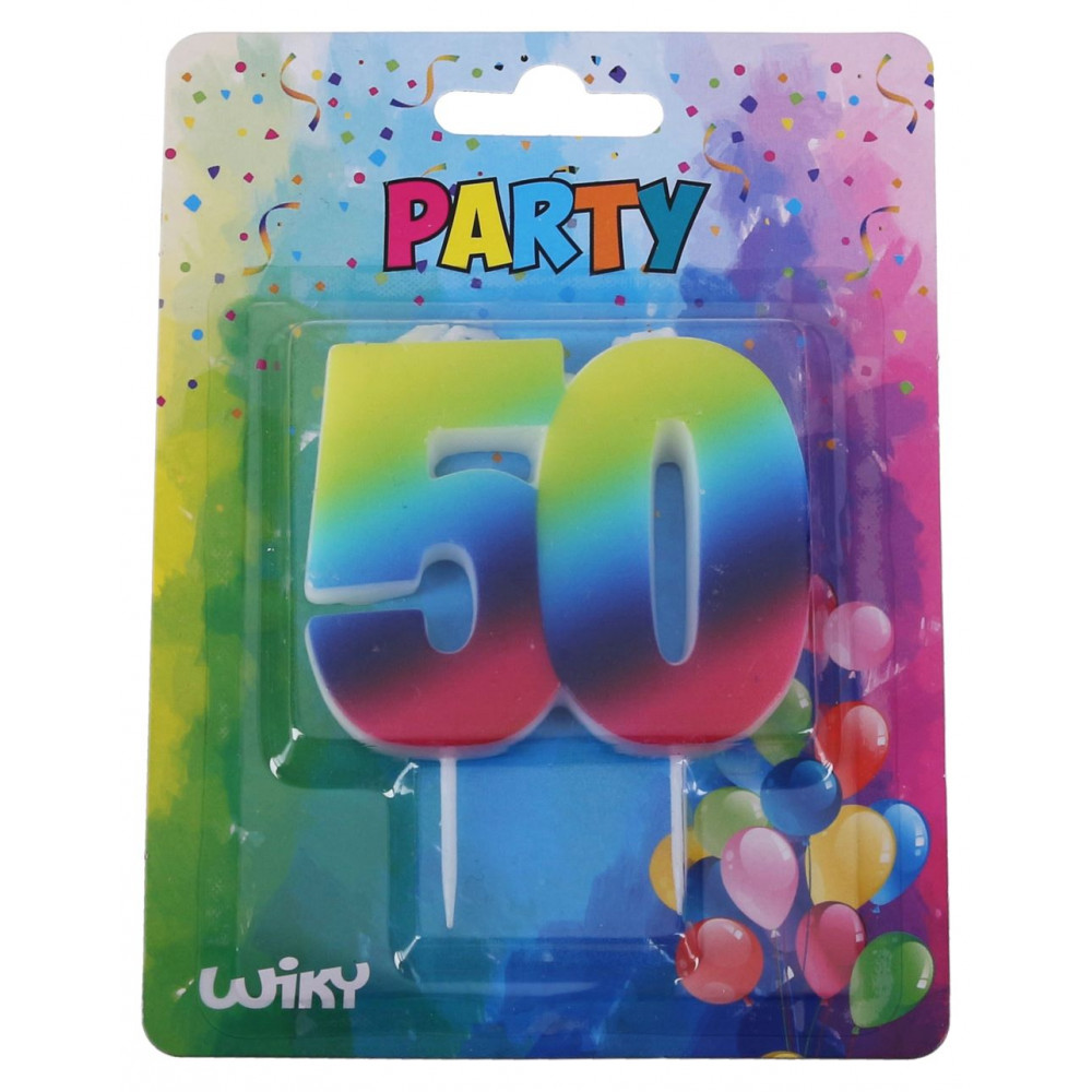 Wiky Párty svíčka duhová - číslo 50