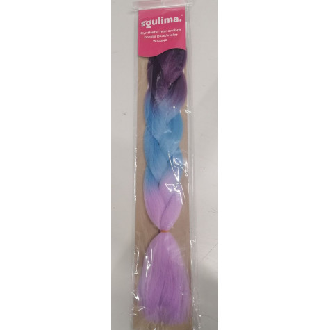 Soulima 10342 Syntetické vlasy příčesek - Ombré fialovomodrý