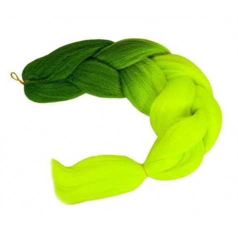 Soulima 10344 Syntetické vlasy příčesek - Ombré zelený neonový