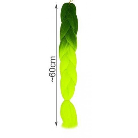 Soulima 10344 Syntetické vlasy příčesek - Ombré zelený neonový