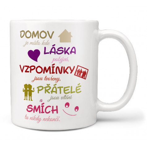 Hrnek 330 ml - Domov, láska a smích