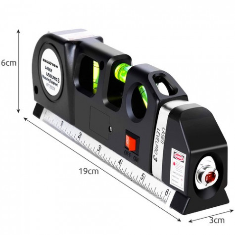 Bigstren 21747 Laserová vodováha se zabudovaným metrem 250cm ~ 8