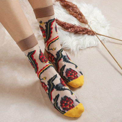 Květinové ponožky - Dračí ovoce - vel. uni