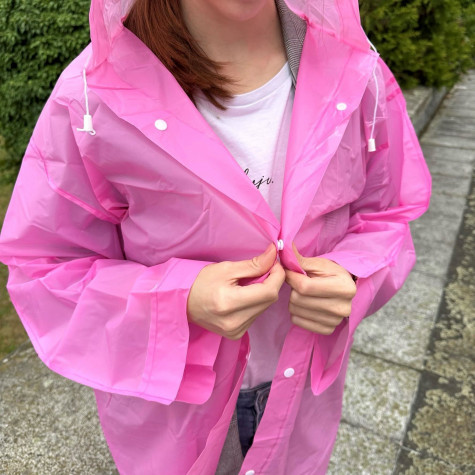 Pláštěnka na knoflíky - růžová - univerzální ~ 2