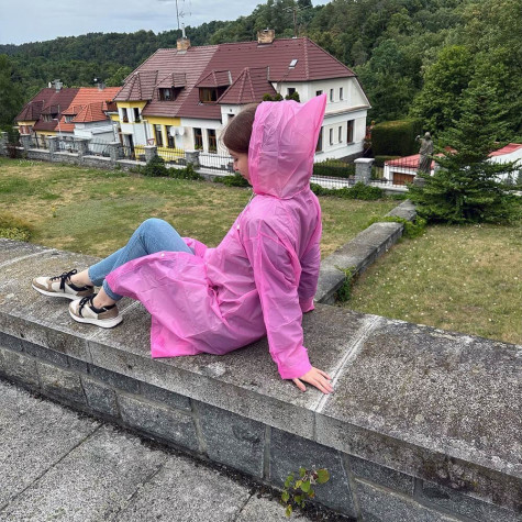 Pláštěnka na knoflíky - růžová - univerzální ~ 4