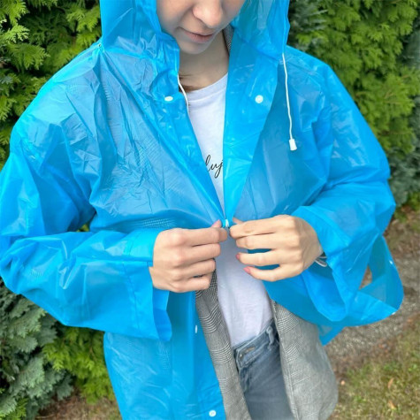 Pláštěnka na knoflíky - modrá - univerzální ~ 5