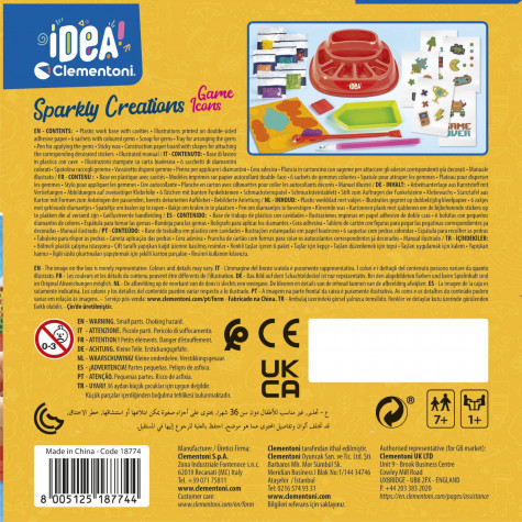 CLEMENTONI IDEA Sparkly Creations Diamantové malování: Herní ikony ~ 5