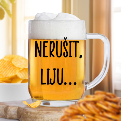 Ahome Půllitr na pivo 500 ml - Nerušit, liju