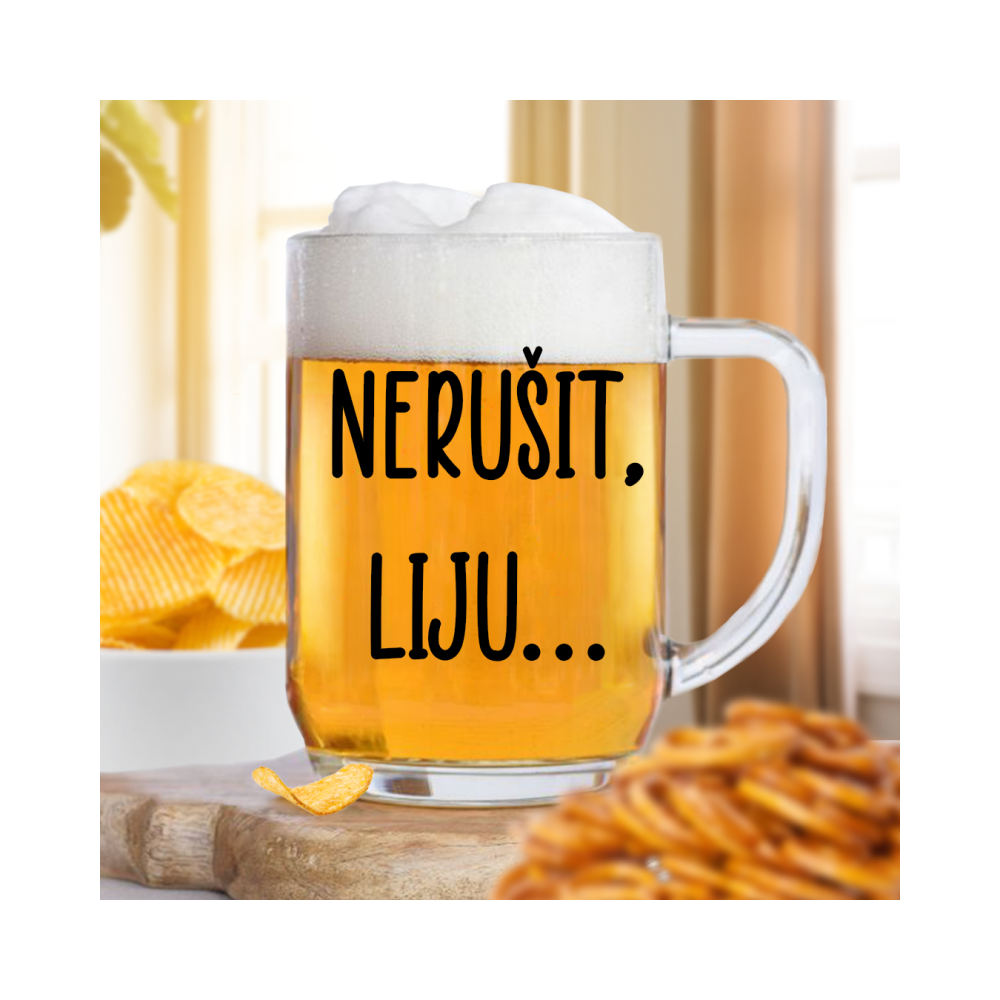 Ahome Půllitr na pivo 500 ml - Nerušit, liju