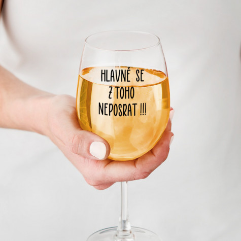 Ahome Sklenice na víno 450 ml - Hlavně se z toho neposrat ~ 3