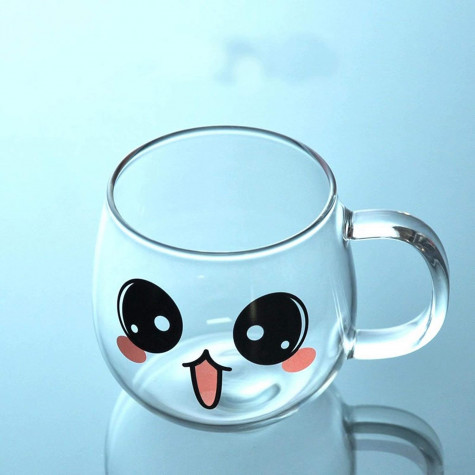 Skleněný hrnek emoji - překvapený ~ 5