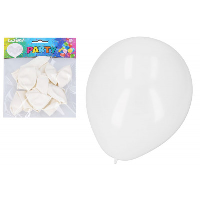 Wiky Balónek nafukovací 30 cm - 10ks - bílý