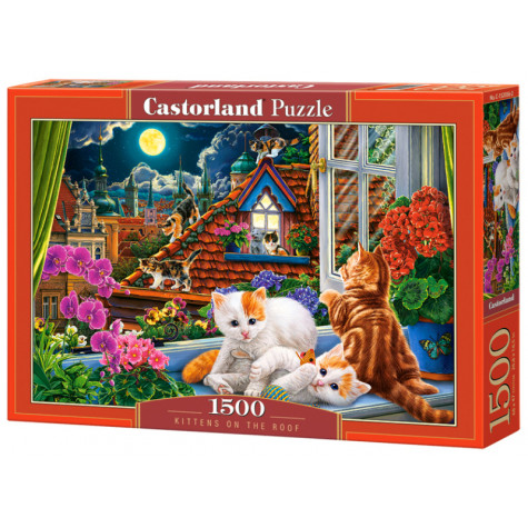 Castorland Puzzle Kočky na střeše 1500 dílků ~ 1