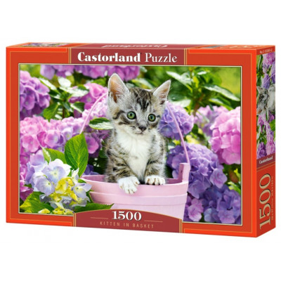 Castorland Puzzle Kotě v košíku 1500 dílků