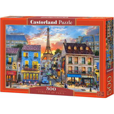 Castorland Puzzle Ulička v Paříži - Pohled na Eiffelovku 500 dílků