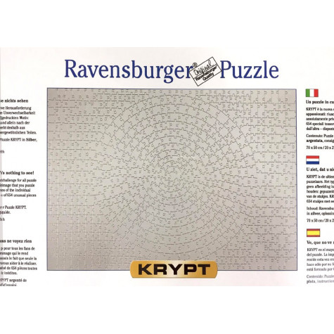 RAVENSBURGER Puzzle KRYPT (barva stříbrná) 654 dílků