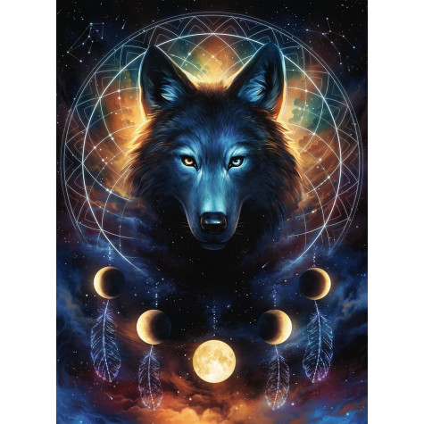 RAVENSBURGER Svítící puzzle Měsíční vlk 500 dílků ~ 2