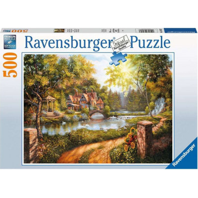 RAVENSBURGER Puzzle Domek u řeky 500 dílků